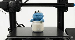 Hungry Blue Monster in Cookie Jar - Multicolor 3D Printable STL - Cute Cartoon Decor 3d model