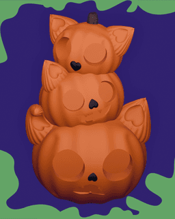 Pumpkin Cat Tower! - 2 Varieties 3d model