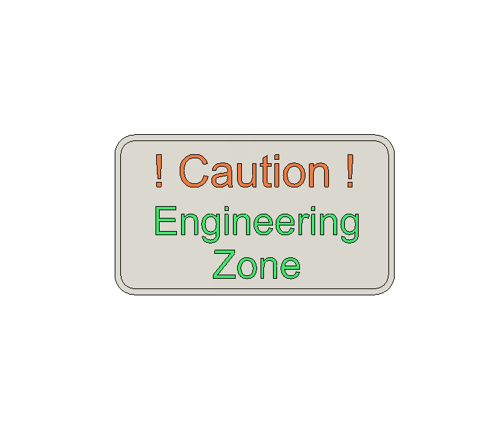 caution engineering zone wall piece.stl 3d model