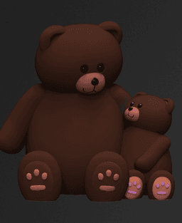Papa and Baby Bear for Fathers day 3d model