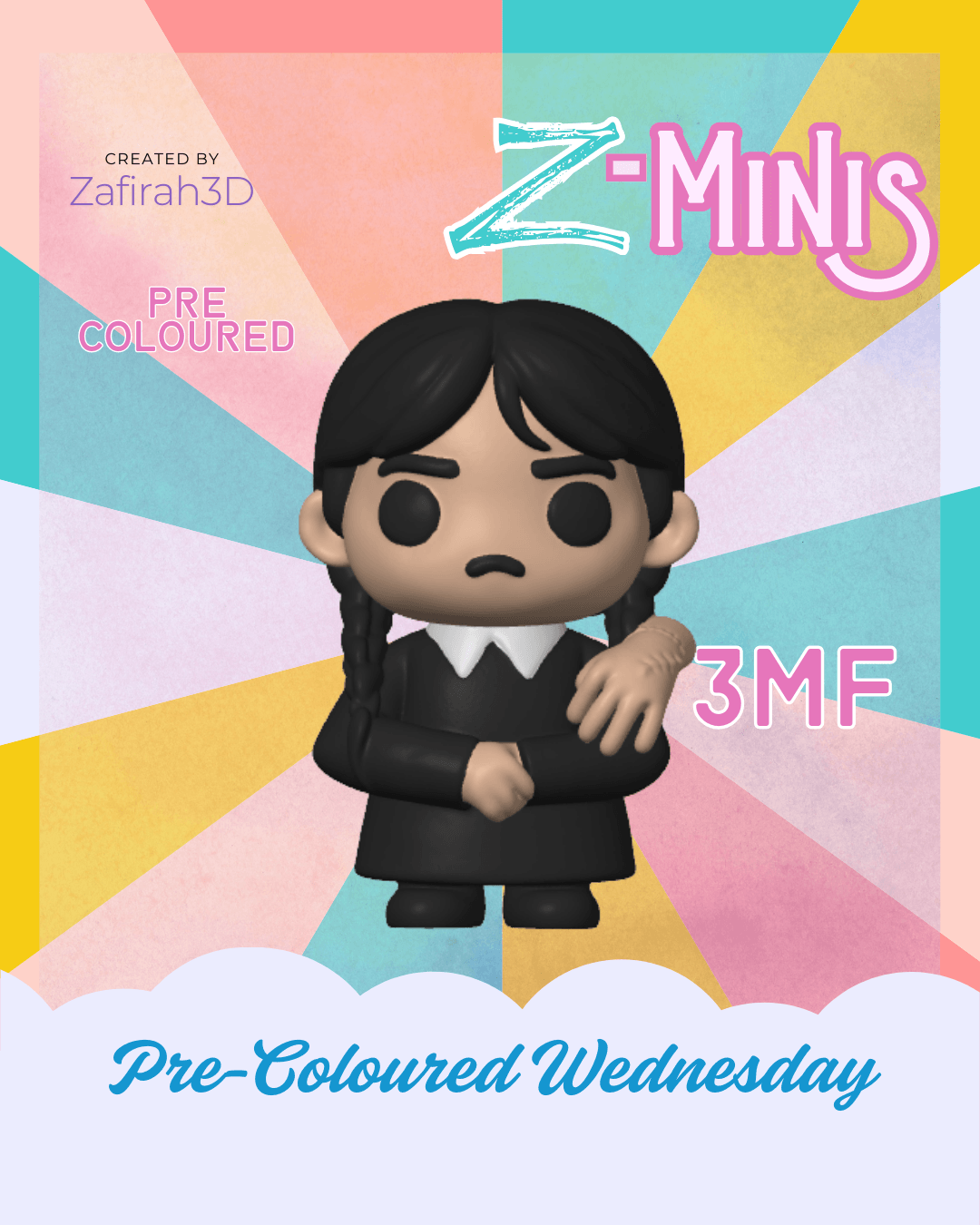 3MF VERSION WEDNESDAY ADDAMS Z-MINIS 3d model