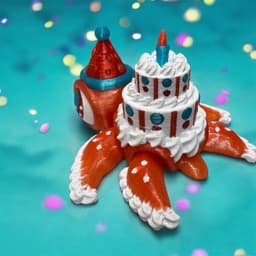 Birthday Cake Turtle Articulated Flexi - Exclusive 3d model