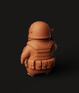 Tactical Hamster Soldier Figurine | Military Rodent Statue | Funny Desktop Mascot 3d model