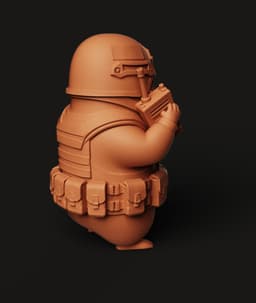 Tactical Hamster Soldier Figurine | Military Rodent Statue | Funny Desktop Mascot 3d model