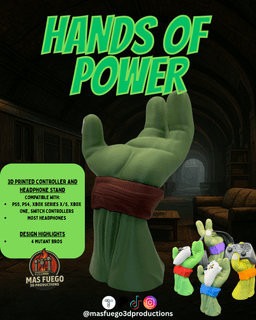 TMNT Stand - Hands of Power - Mas Fuego 3D Productions 3d model