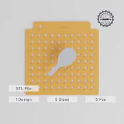 Tennis Racket Sprinkle Stencil Set, 5 Sizes, Compatible with Sprinkles, Sugar & Glitter PRODUCT_1414 3d model