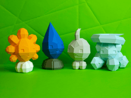 Castform Rainy Low Poly Pokemon 3d model