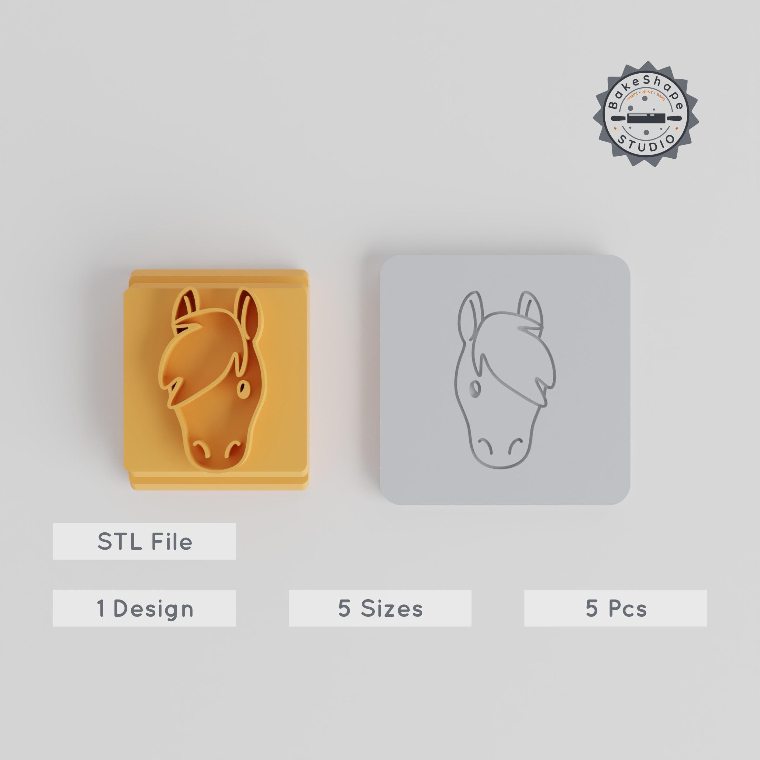 Horse Stamp Tile Set, Motif Sizes 20-40mm, Perfect for Clay, Cookies & Fondant Baking PRODUCT_5612 3d model