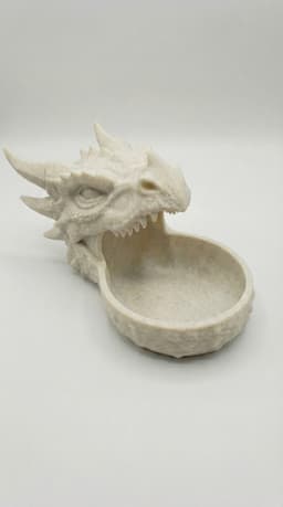 Epic Dragon Head Dice Tray and Bowl - Fantasy TTRPG Tabletop Gaming Accessory 3d model