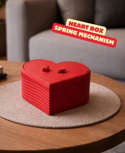 BOX IN HEART SHAPE FOR VALENTINES DAY / GIFT / MOTHERSDAY / SPRING MECHANISM 3d model