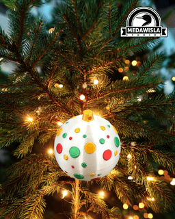 3D Printable Christmas Ornament with Decorative Dots 3d model