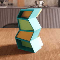 Zigzag Geometric Desktop Mini Drawer Organizer 3d model