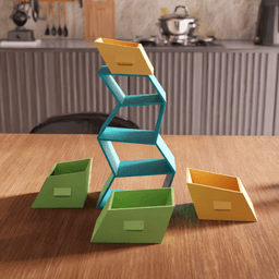 Zigzag Geometric Desktop Mini Drawer Organizer 3d model