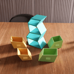 Zigzag Geometric Desktop Mini Drawer Organizer 3d model