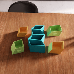 Zigzag Geometric Desktop Mini Drawer Organizer 3d model