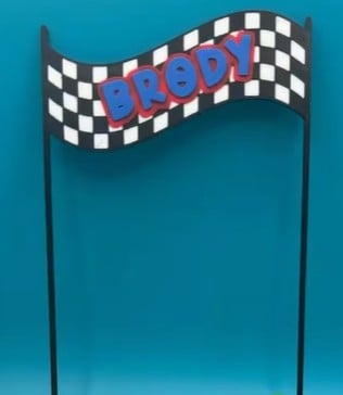 Racecar Flag - Cake Topper 3d model