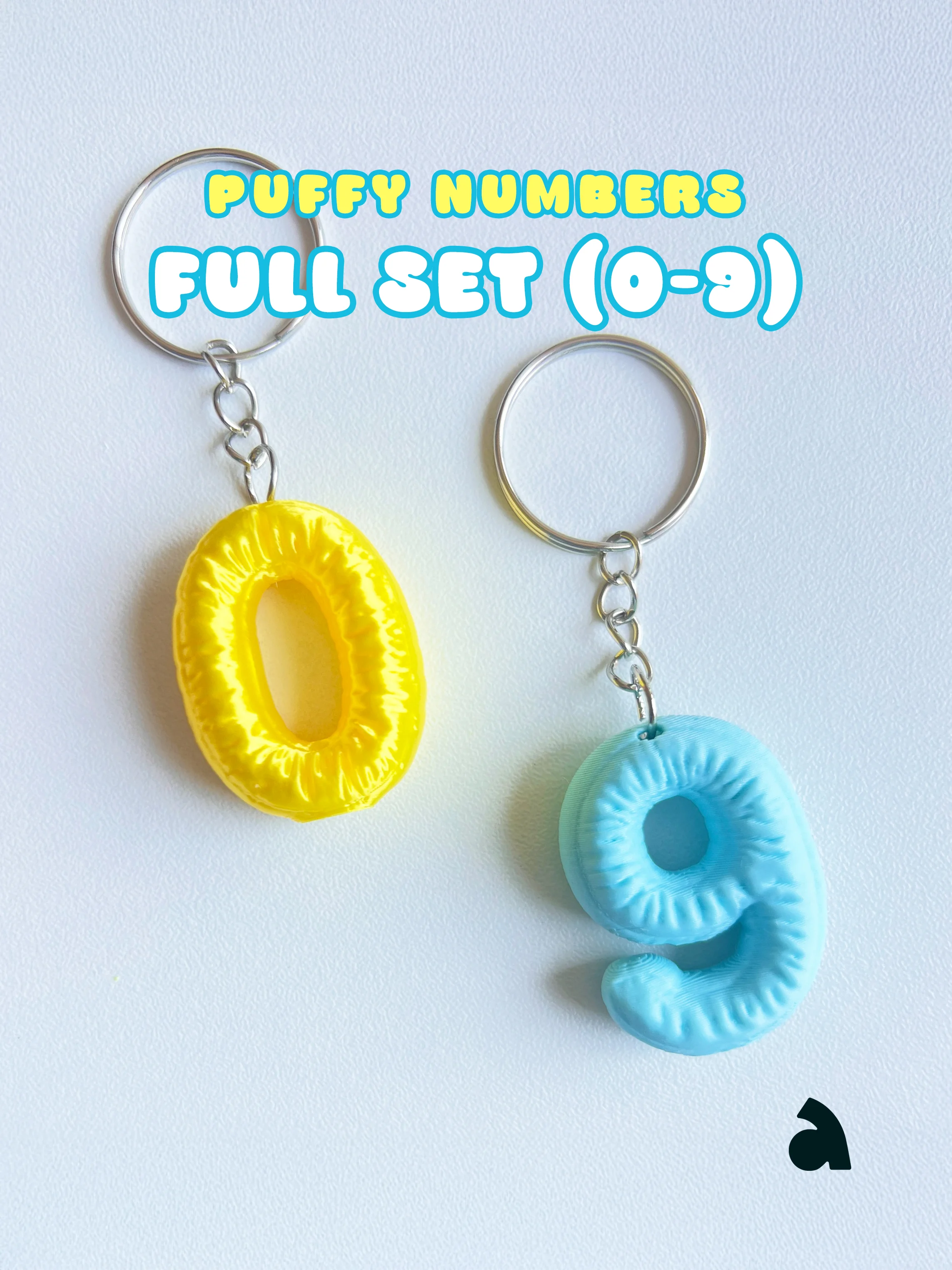 Puffy Numbers | Full 0-9 Set 3d model