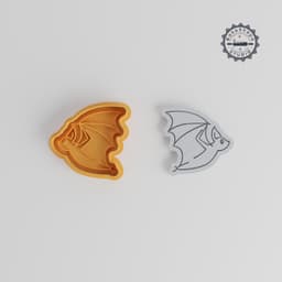 Bat Shape Cutter & Stamp Set, Perfect for Cookies & Fondant, Includes 3 Sizes S/M/L, Halloween & Nocturnal Animal Theme PRODUCT_5536 3d model