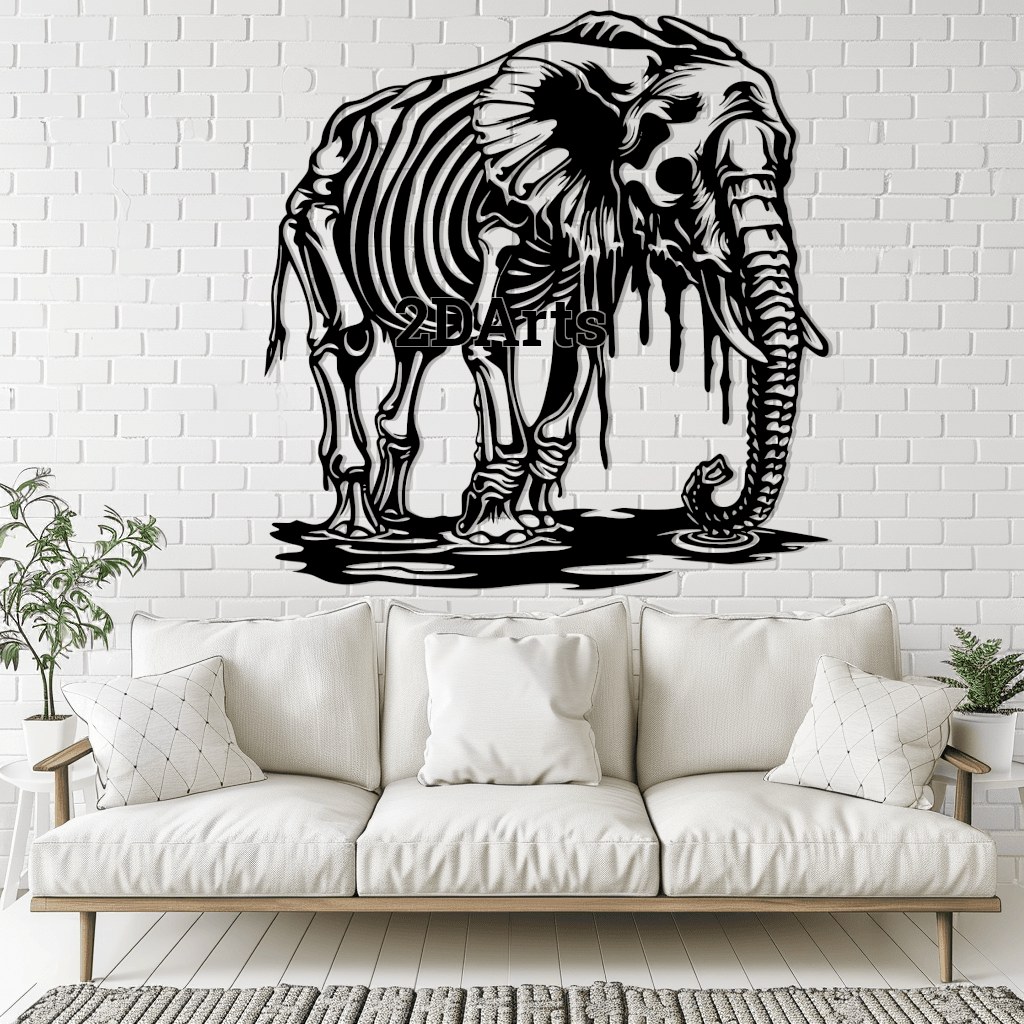 Zombie Elephant 2D Wall Art/Window Art Undead Halloween 3d model