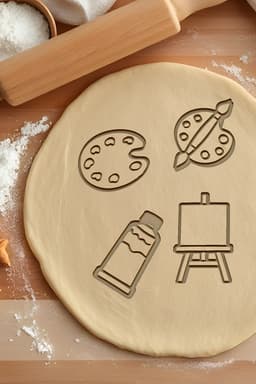 Artist Set Cookie Cutter, Biscuit Cutter 3d model