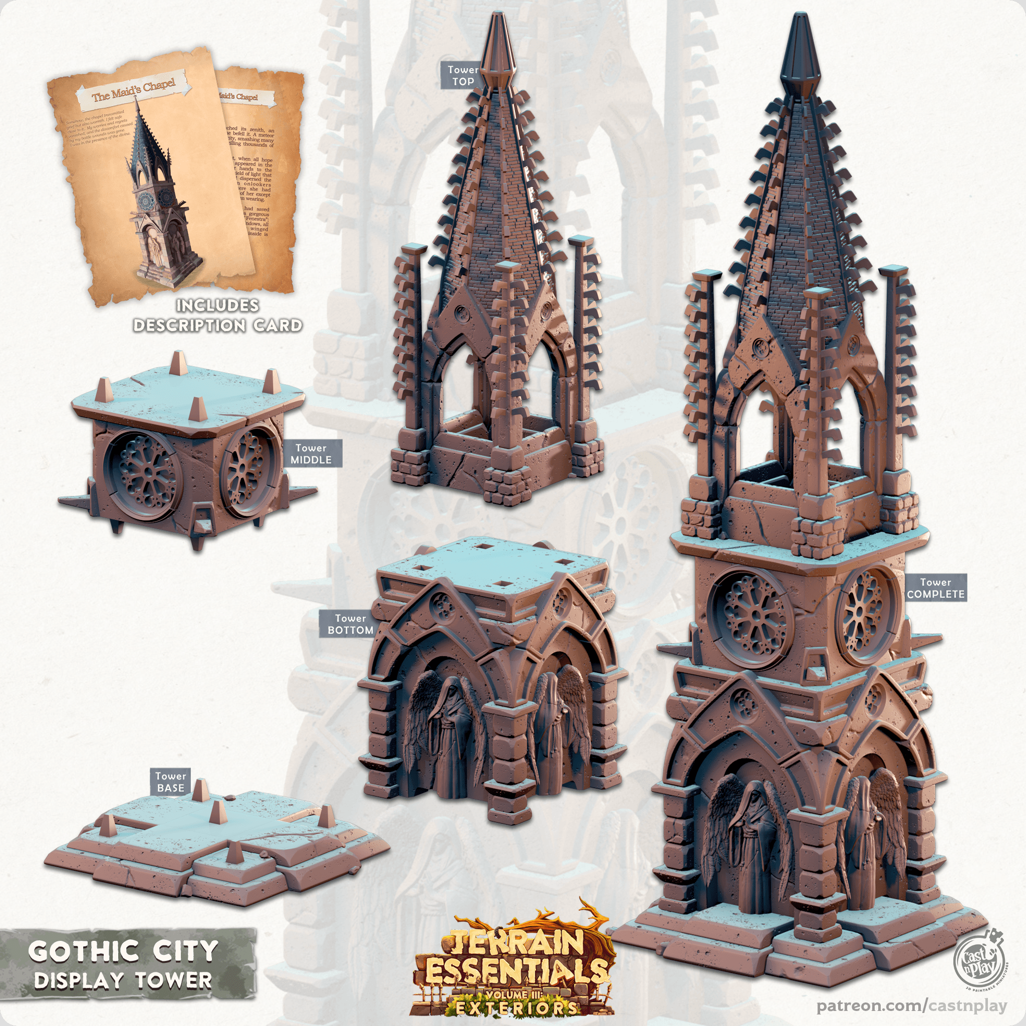 Gothic City Set (Pre-Supported) 3d model