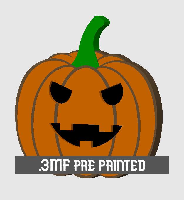 .3MF Angry block pumpkin coaster/decoration - print in place 3d model