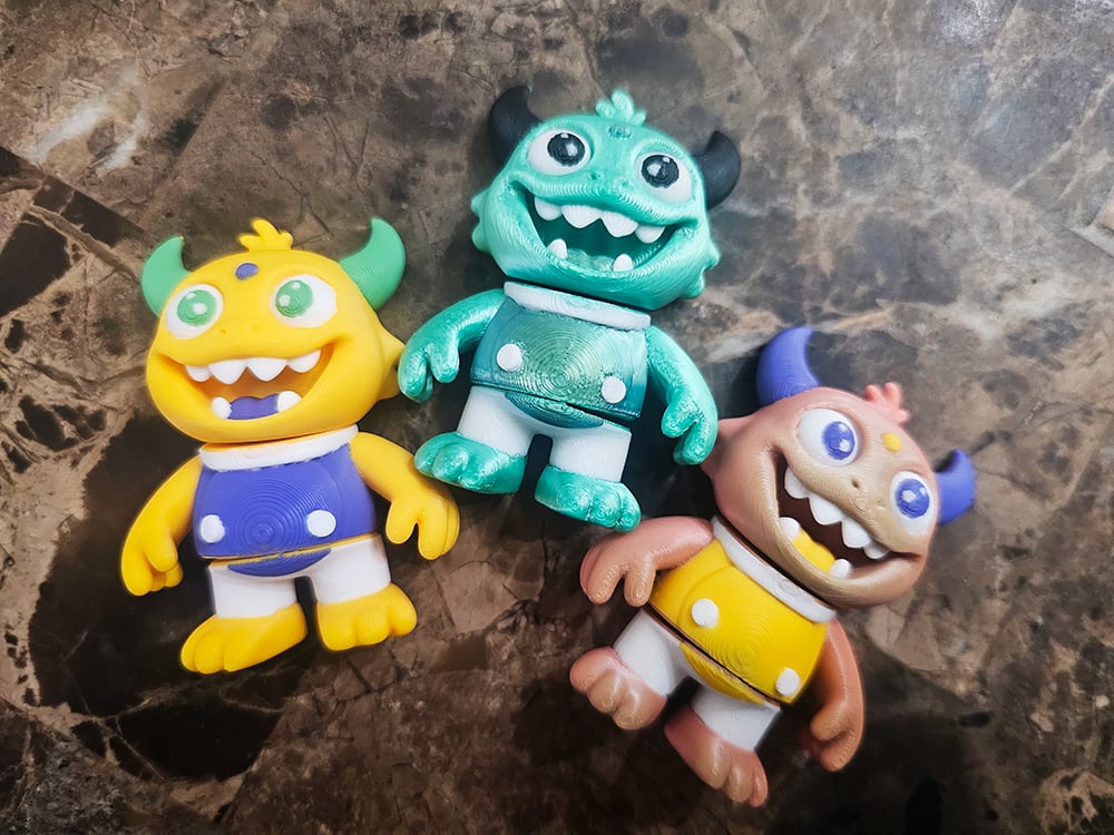 Cute Flexi Monster and Fridge Magnet 3d model
