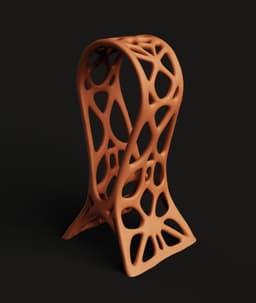 Organic Voronoi Headphone Stand | Modern Gaming Desk Accessory | Minimalist Headset Holder | Tech 3d model
