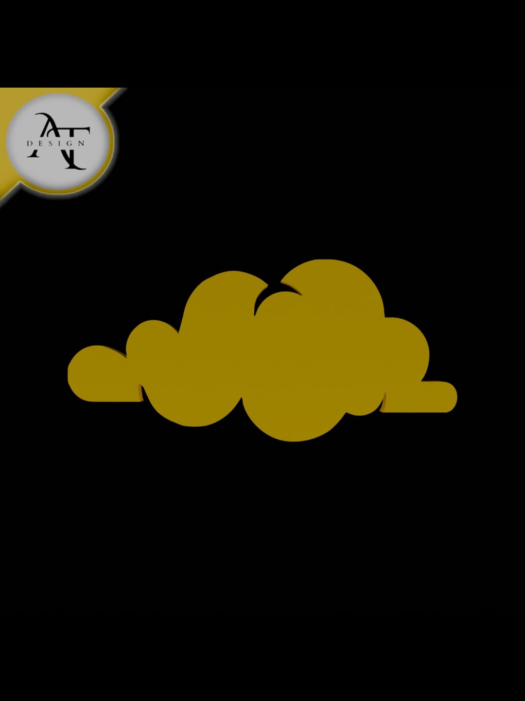 Simple Cloud Symbol - 2D Art 3d model