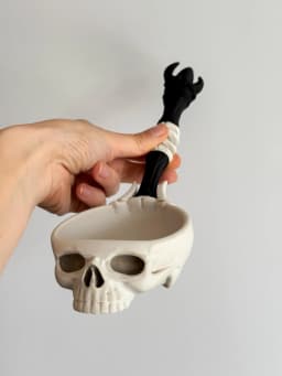 Necromancer Ceremonial Ladle – Skull Ritual Spoon 3d model