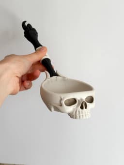 Necromancer Ceremonial Ladle – Skull Ritual Spoon 3d model