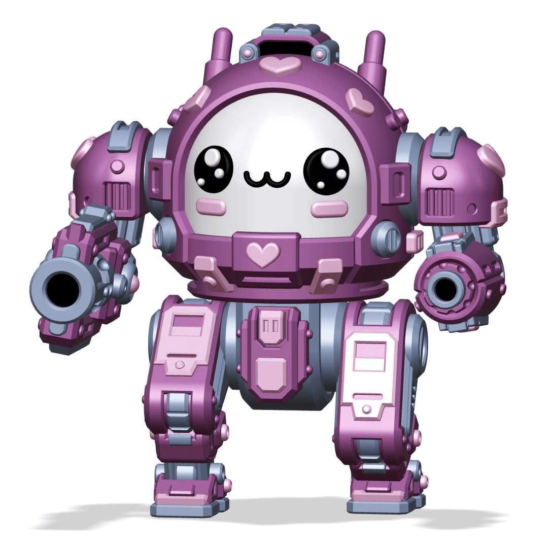 UWU Strike Force Lover Cute Mech Tabletop Wargame Miniature STL 3d model