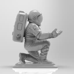 Kneeling Astronaut Pen Holder 3d model