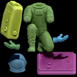 Kneeling Astronaut Pen Holder 3d model