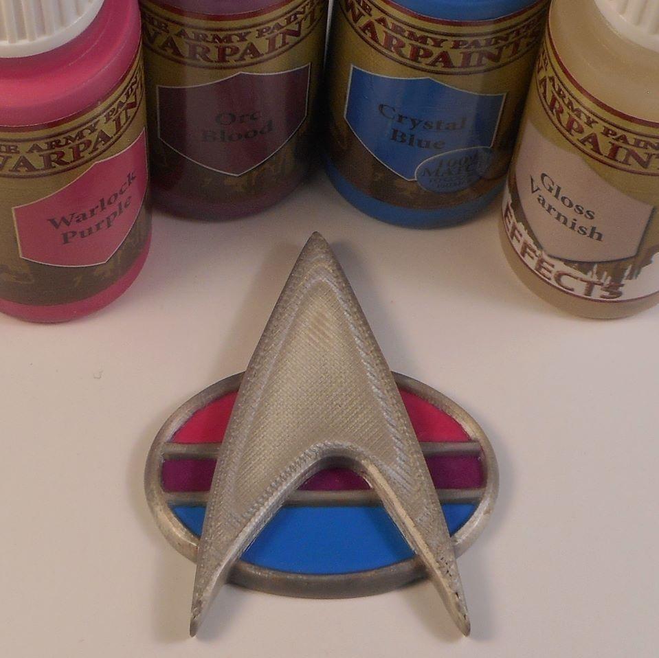 Bisexual Pride Star Trek Combadge Pin 3d model