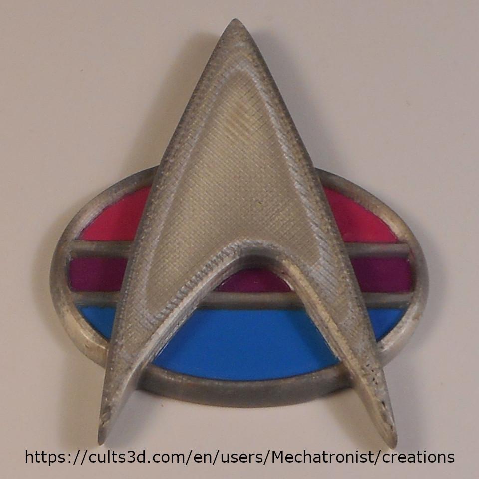 Bisexual Pride Star Trek Combadge Pin 3d model