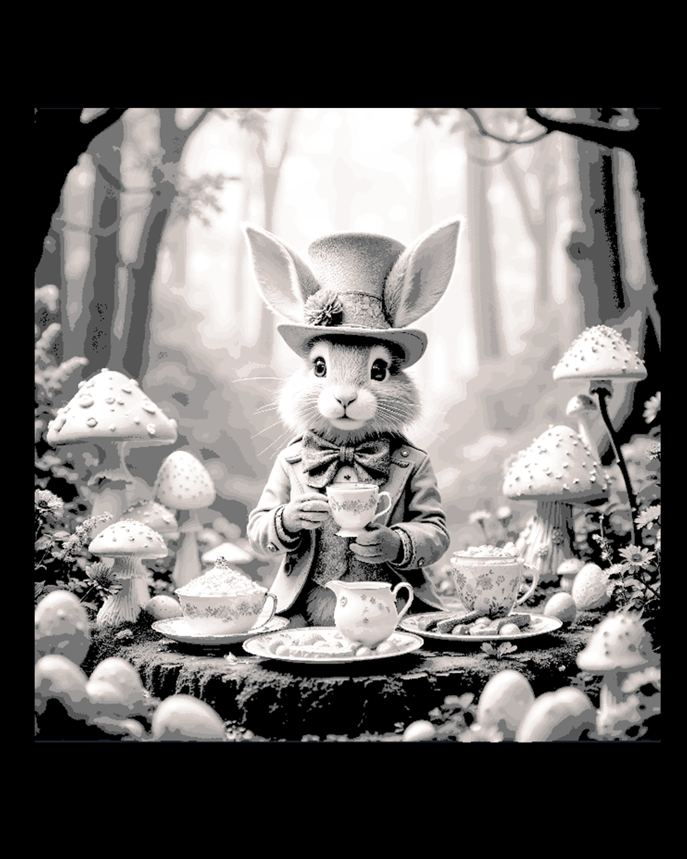 The proper rabbit wishes you to join him for a cup of Tea - Wall Art 3d model