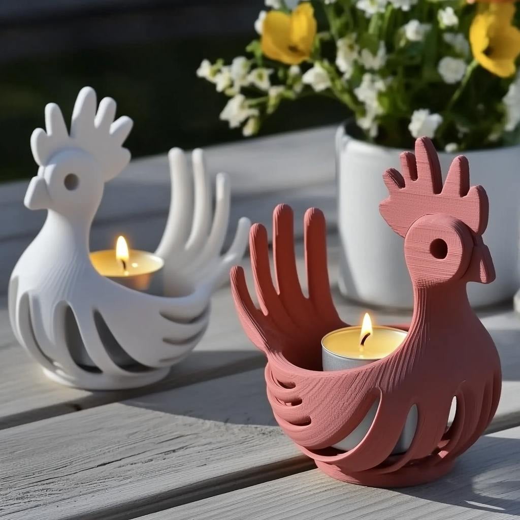 Rooster Candle Holder – Elegant and Playful Home Decor 3d model