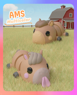 Flexi Horse Keychain (Multicolor) 3d model