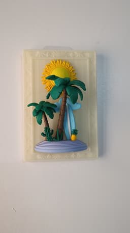 Summer Oasis 3D Framed Wall Decor 3d model