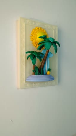 Summer Oasis 3D Framed Wall Decor 3d model