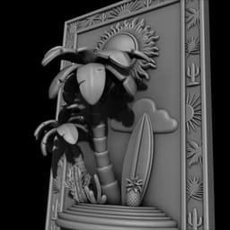 Summer Oasis 3D Framed Wall Decor 3d model