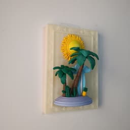 Summer Oasis 3D Framed Wall Decor 3d model