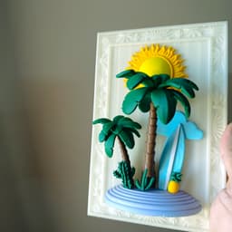 Summer Oasis 3D Framed Wall Decor 3d model