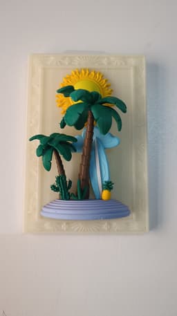 Summer Oasis 3D Framed Wall Decor 3d model