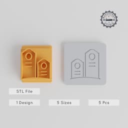 Cemetery Stamp Tile Set, 5 Sizes, Perfect for Clay, Cookies & Fondant, Halloween Decoration PRODUCT_4014 3d model