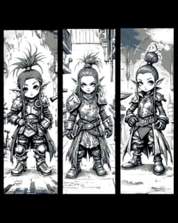 The gnome warrior sisters, ready to defend their kitchen - set of bookmarks 3d model