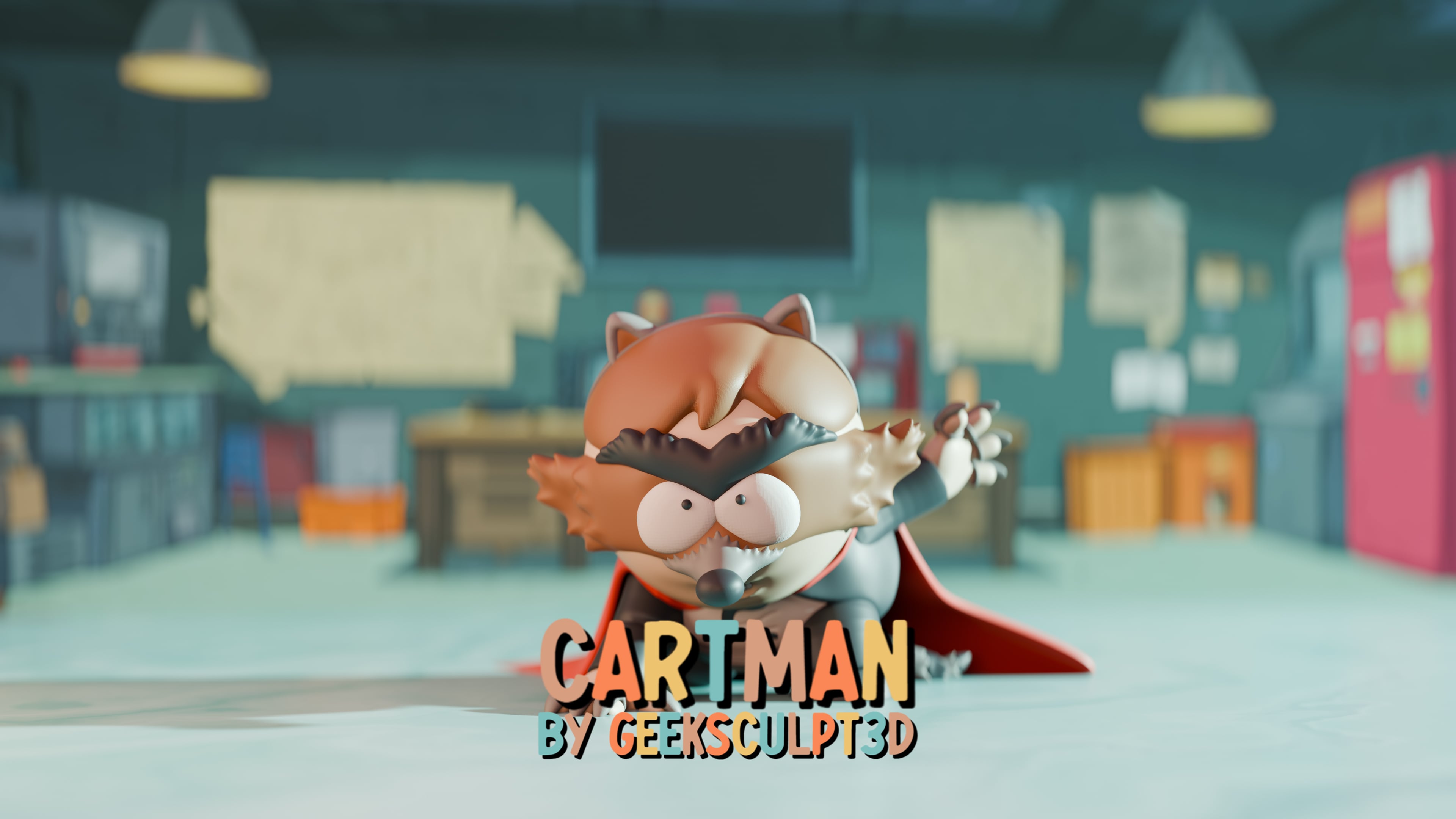South Park Character Collectible - Cartman as The Coon 3d model