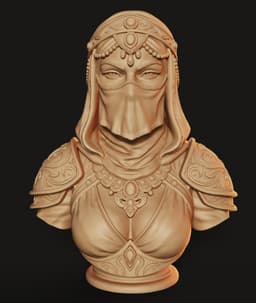 Desert Warrior Bust STL | Character Bust 3D Print | HighDetail 3d model