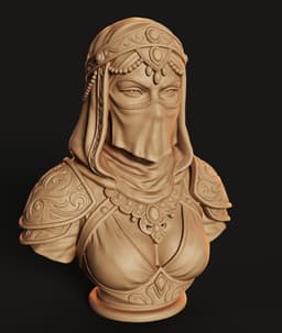 Desert Warrior Bust STL | Character Bust 3D Print | HighDetail 3d model